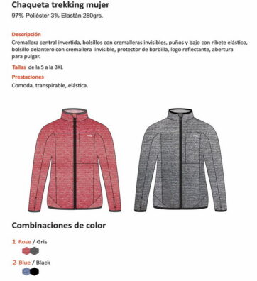 Chaqueta Trekking Poliéster/Elastano Mujer