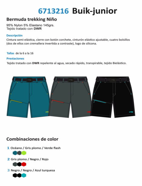 Bermuda Trekking Nylon/Elastano Niño