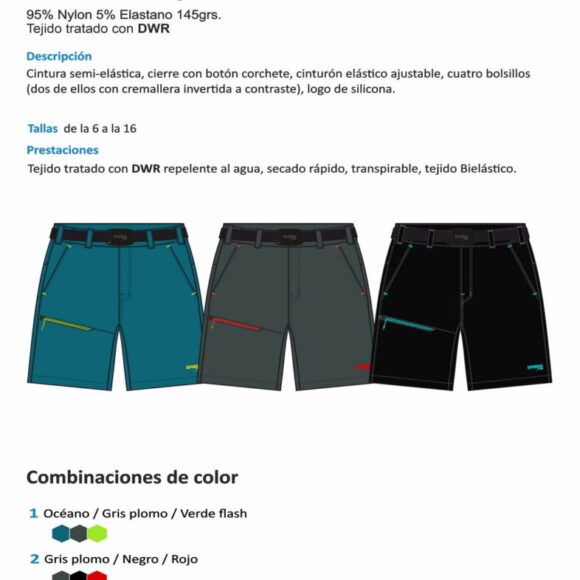 Bermuda Trekking Nylon/Elastano Niño