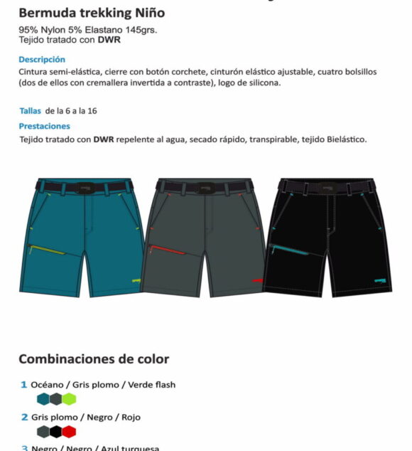 Bermuda Trekking Nylon/Elastano Niño