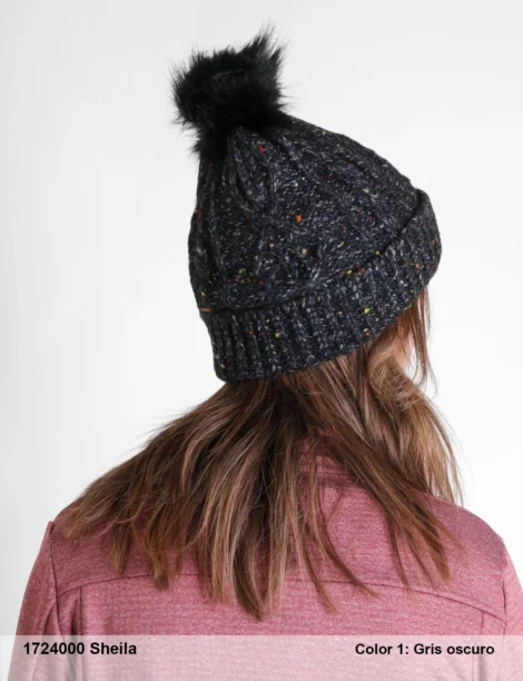 Gorro con Pompón Poliéster/Elastano Mujer - Imagen 3