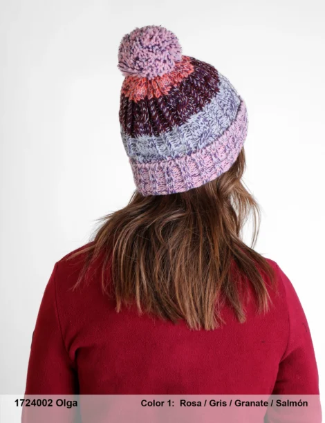 Gorro con Pompón Poliéster/Elastano Mujer - Imagen 3