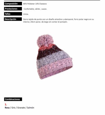 Gorro con Pompón Poliéster/Elastano Mujer