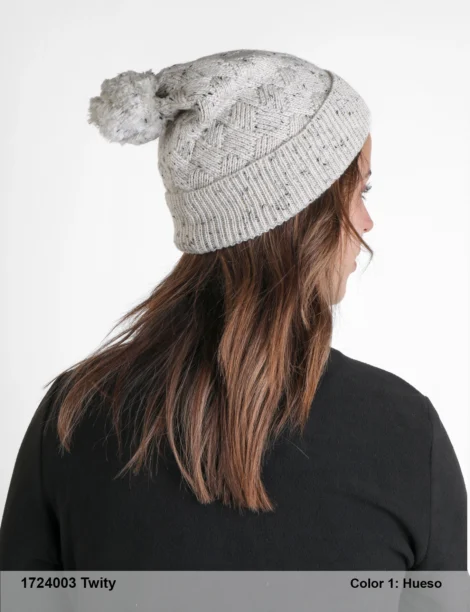 Gorro con Pompón Poliéster/Elastano Mujer - Imagen 3