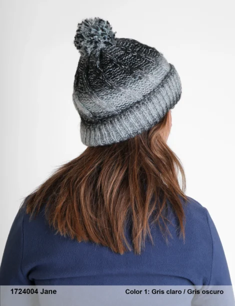 Gorro con Pompón Poliéster/Elastano Mujer - Imagen 2