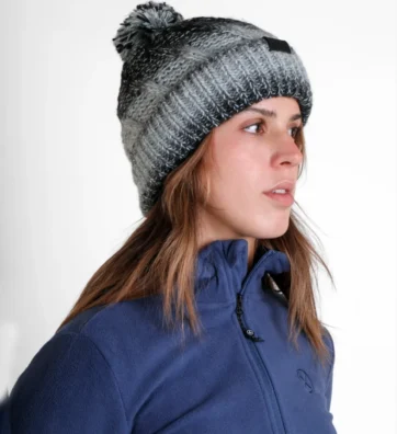 Gorro con Pompón Poliéster/Elastano Mujer