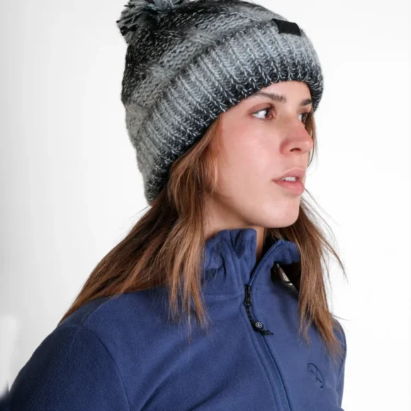 Gorro con Pompón Poliéster/Elastano Mujer