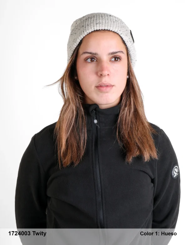 Chapeau à pompon en polyester/spandex pour femmes
