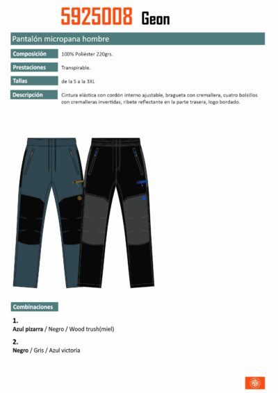 Pantalon en Mcropana pour Homme.