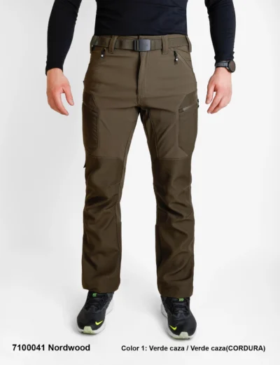 Pantalone Caccia in Poliestere/Elastan da Uomo Spazzolato.