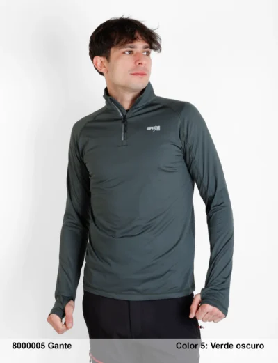 T-shirt Thermique de Trekking Homme en Polyester/Élasthanne.